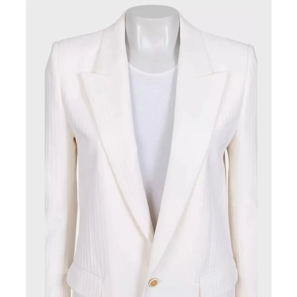 Saint Laurent NWOT Saint Laurent White Blazer  Sz.38 Pre-owned White Wool Never worn - Model View