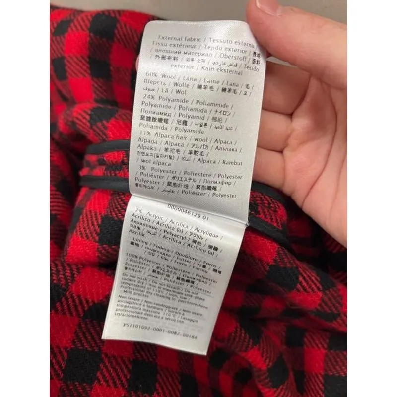 Valentino Red Valentino Checked Double-Breasted Wool Blend Coat Sz.38 Pre-owned Red Wool Never worn - Box View
