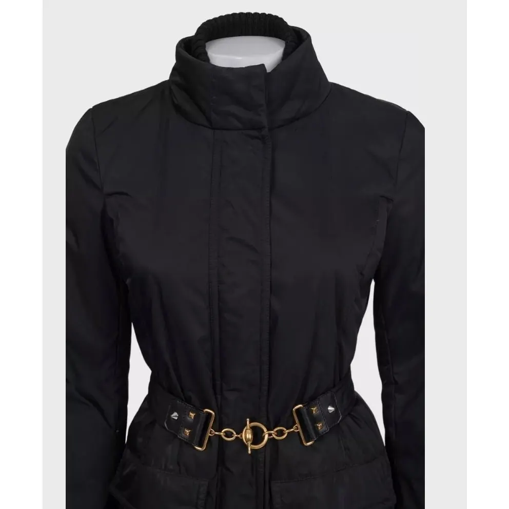 Gucci Black Fitted Jacket Sz.40 Pre-owned Black Wool Good - Model View