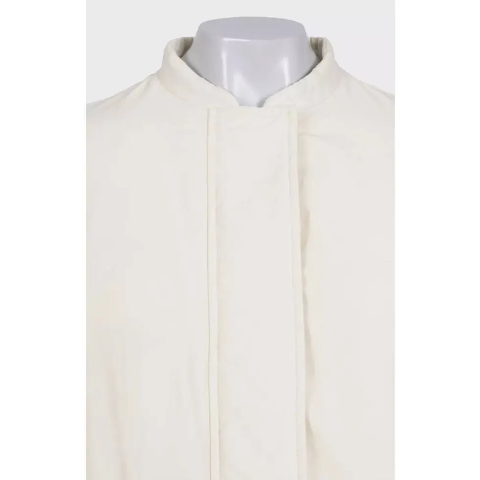 Loewe White Cropped Puffer Jacket Sz.34 Pre-owned White Polyester Good - Model View