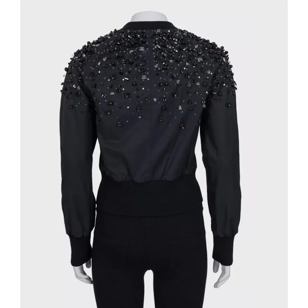 Valentino Valentino Black Cropped Jacket Sz.40 Pre-owned Black Polyester Good - Inside View