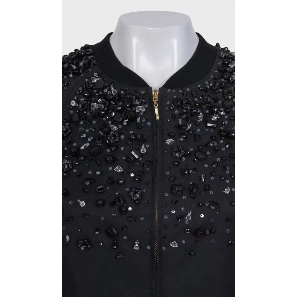 Valentino Valentino Black Cropped Jacket Sz.40 Pre-owned Black Polyester Good - Model View