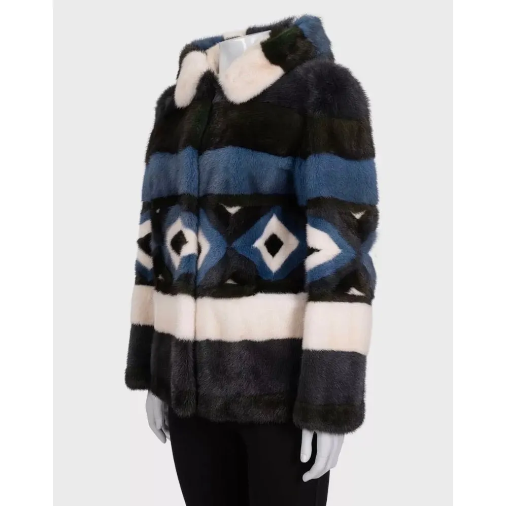 Unsigned Cropped Jacket - Pristine IT 44 L Pre-owned MultiColor Silk Never worn - Back View