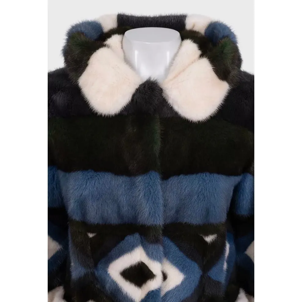 Unsigned Cropped Jacket - Pristine IT 44 L Pre-owned MultiColor Silk Never worn - Model View
