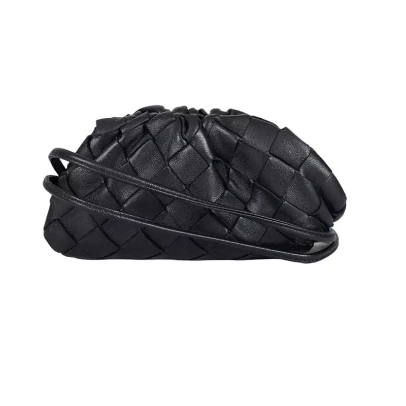 Bottega Veneta Black Intrecciato Leather Mini Pouch Bag Pre-owned Black Leather Good - Front View