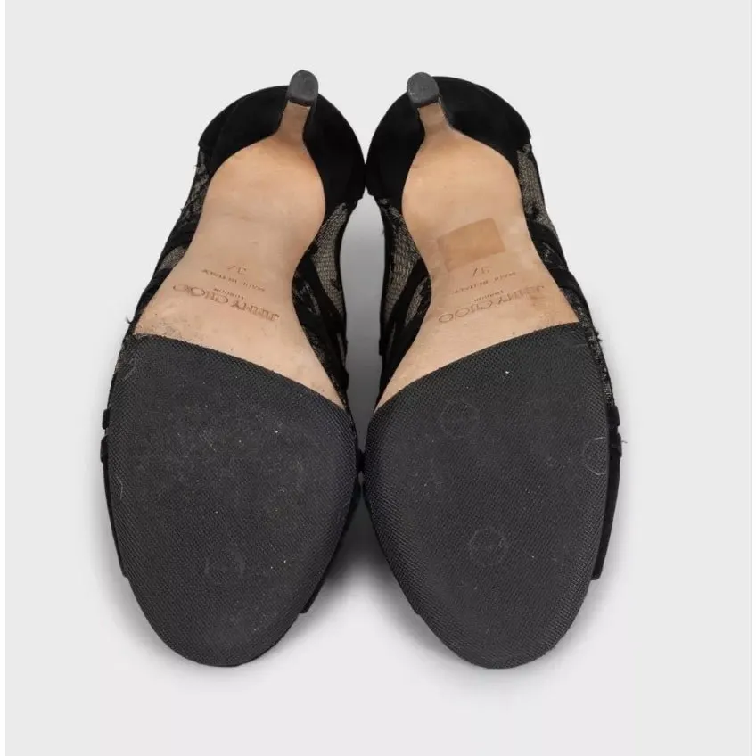 Jimmy Choo Black Suede Ankle Boots - EU 37 Pre-owned Black Suede Good - Model View