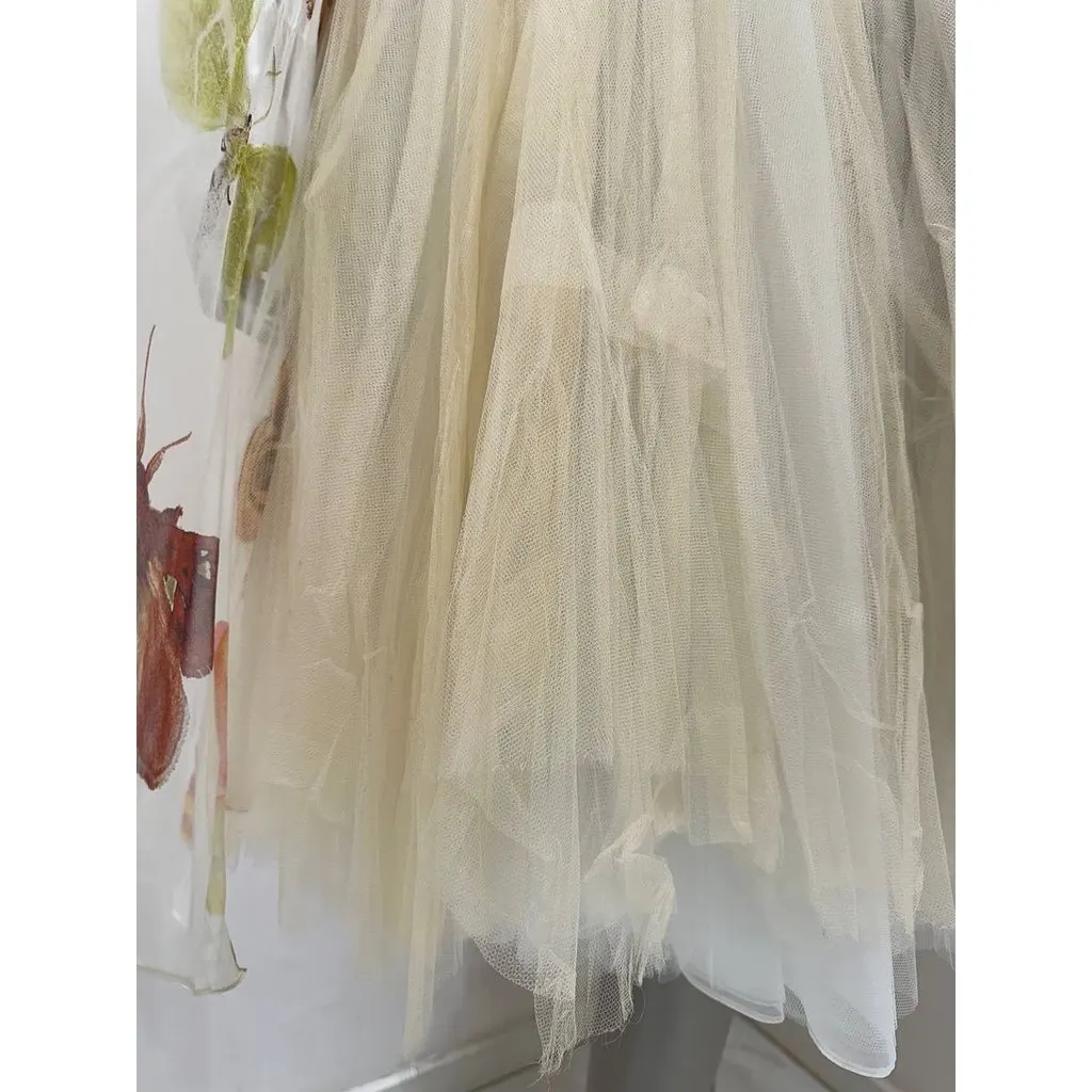 Alexander McQueen Vintage Butterfly Silk Dress IT 40 Pre-owned White Silk Good - Box View