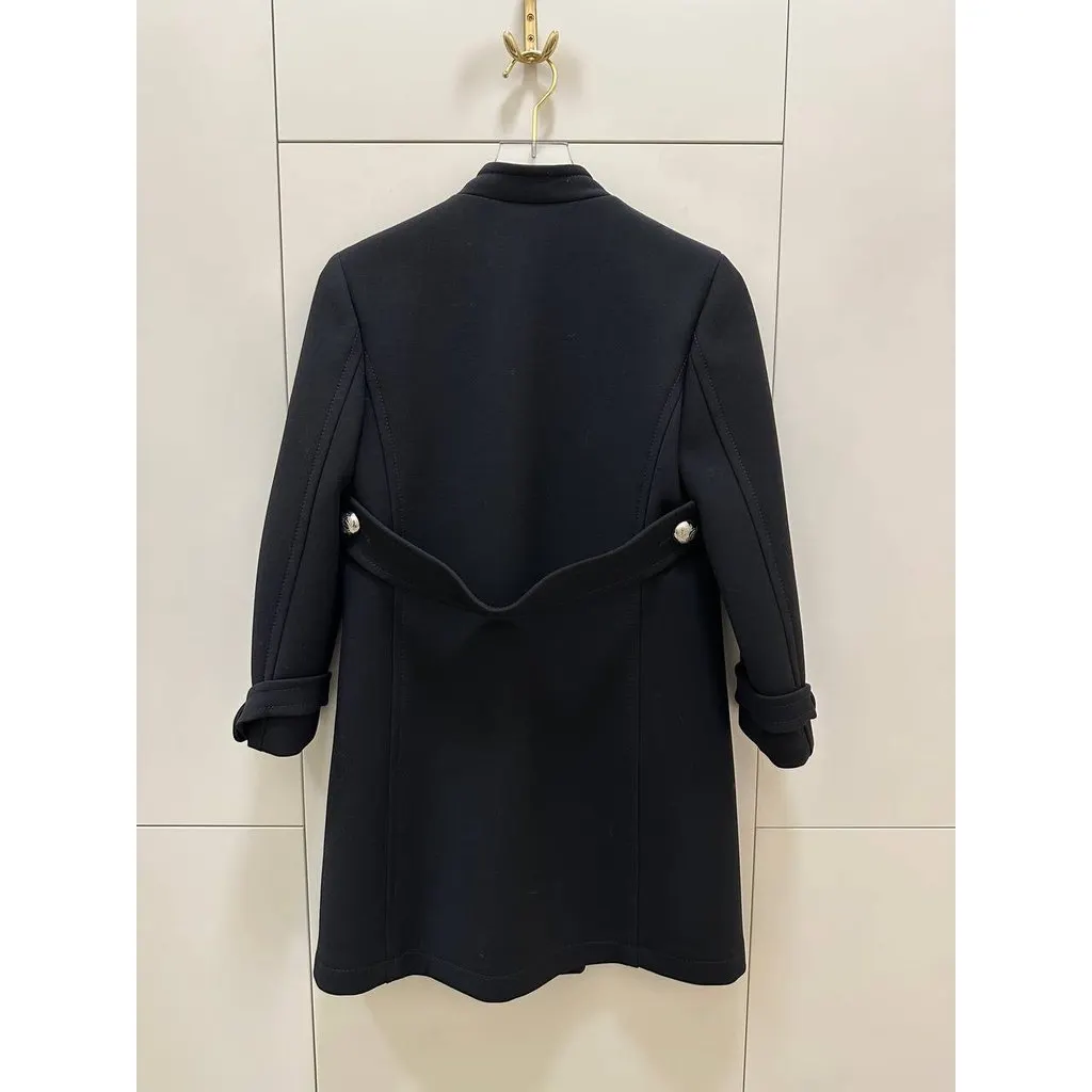 Gucci Black Wool Military-Style Coat IT 40 pre-owned Black Wool Good - Back View