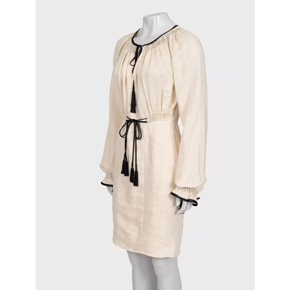 Tom Ford NWOT Tom Ford Beige Linen Belted Dress IT 38 XS Pre-owned Beige Linen Never worn - Back View