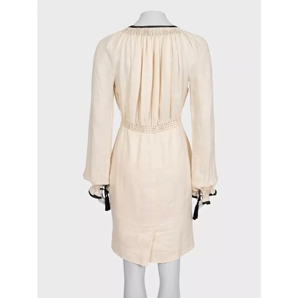 Tom Ford NWOT Tom Ford Beige Linen Belted Dress IT 38 XS Pre-owned Beige Linen Never worn - Inside View