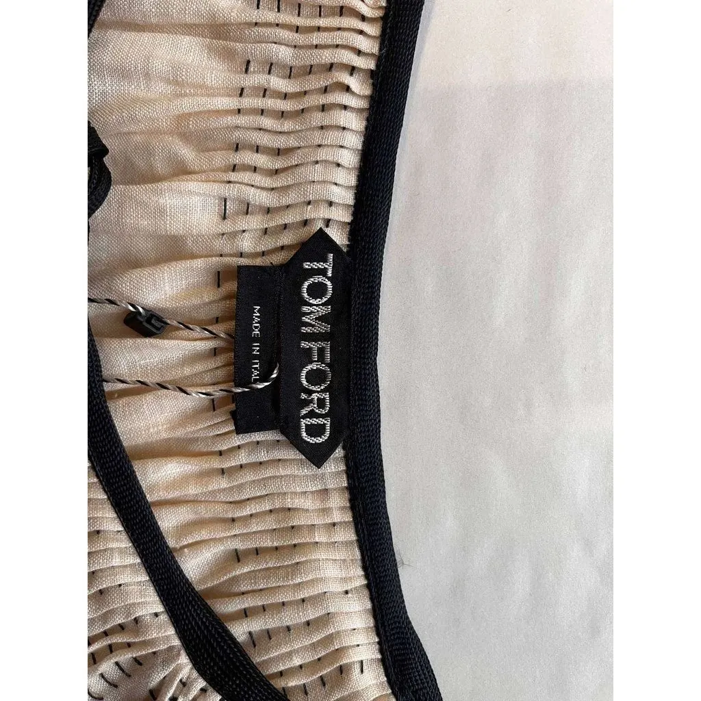Tom Ford NWOT Tom Ford Beige Linen Belted Dress IT 38 XS Pre-owned Beige Linen Never worn - Box View