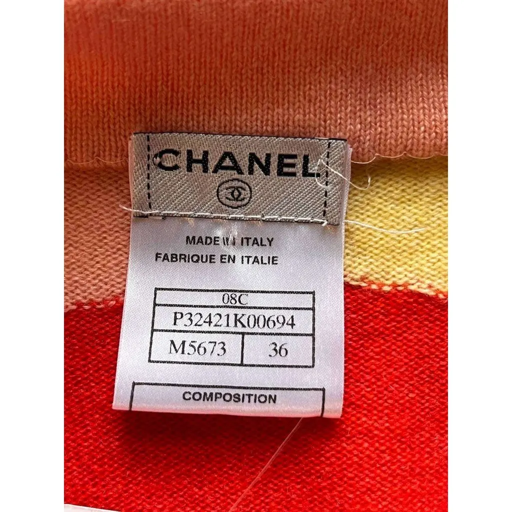 Chanel NWOT Chanel Multicolor Cashmere Airplane Embroidered Sweater IT 36 Pre-owned Red Wool Never worn - Model View