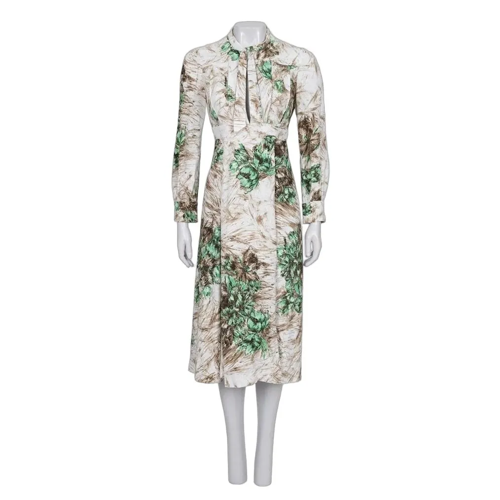 Prada White Fitted Viscose Blend Dress IT 38 Pre-owned White Silk Good - Front View