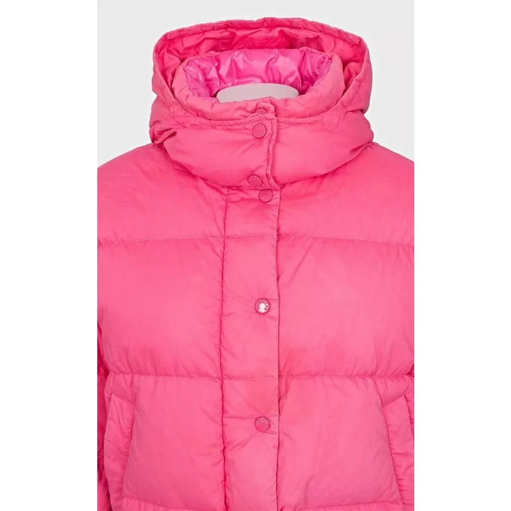 Moncler Pink Down Puffer Jacket with Detachable Hood Sz.2/XS pre-owned Pink Cotton Good - Model View