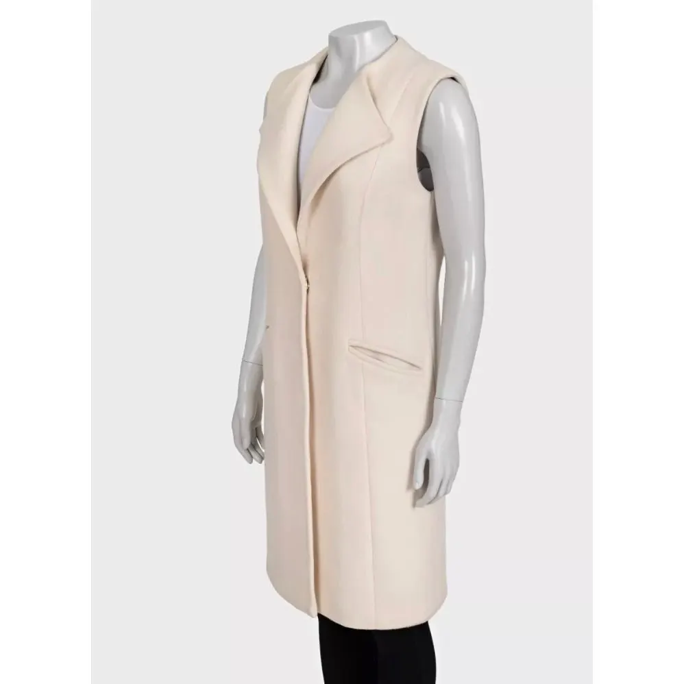 Roberto Cavalli Class White Longline Vest - Size M Pre-owned White Good - Back View