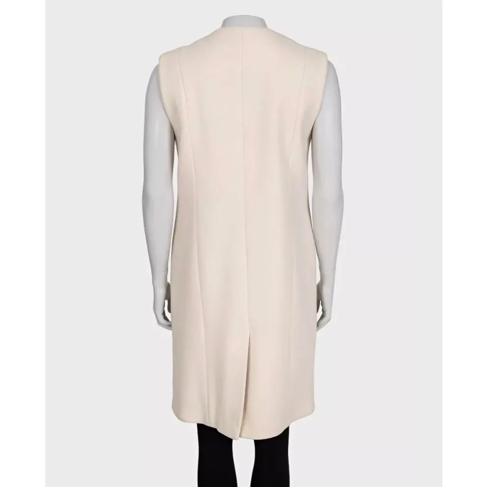 Roberto Cavalli Class White Longline Vest - Size M Pre-owned White Good - Inside View