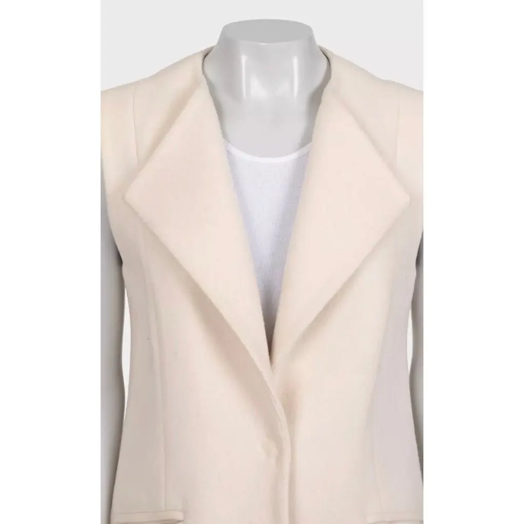 Roberto Cavalli Class White Longline Vest - Size M Pre-owned White Good - Model View
