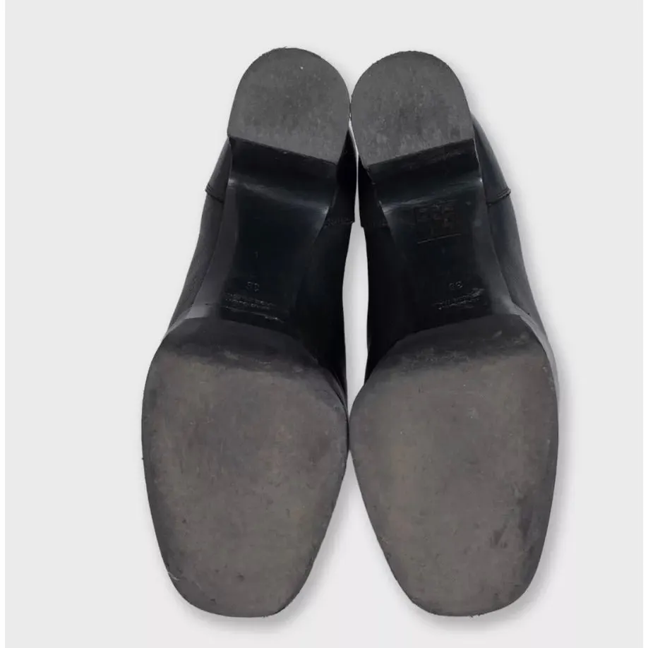 Rick Owens Black Leather Platform Ankle Boots EU 38 Pre-owned Black Leather Good - Box View