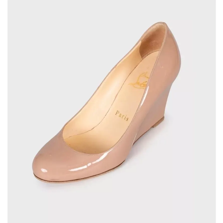 Christian Louboutin Beige Leather Wedge Pumps EU 36 Pre-owned Beige Leather Good - Inside View