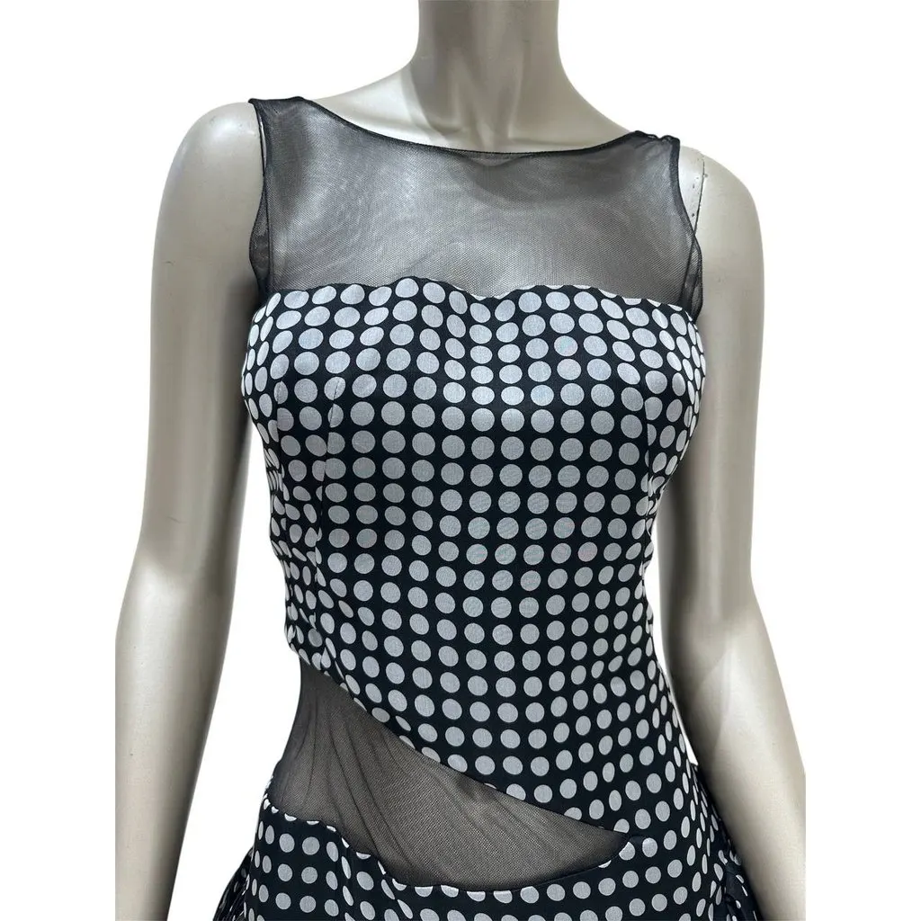 Alexander McQueen Polka-Dot Flamenco Dress Sz. S Pre-owned Black Good - Inside View