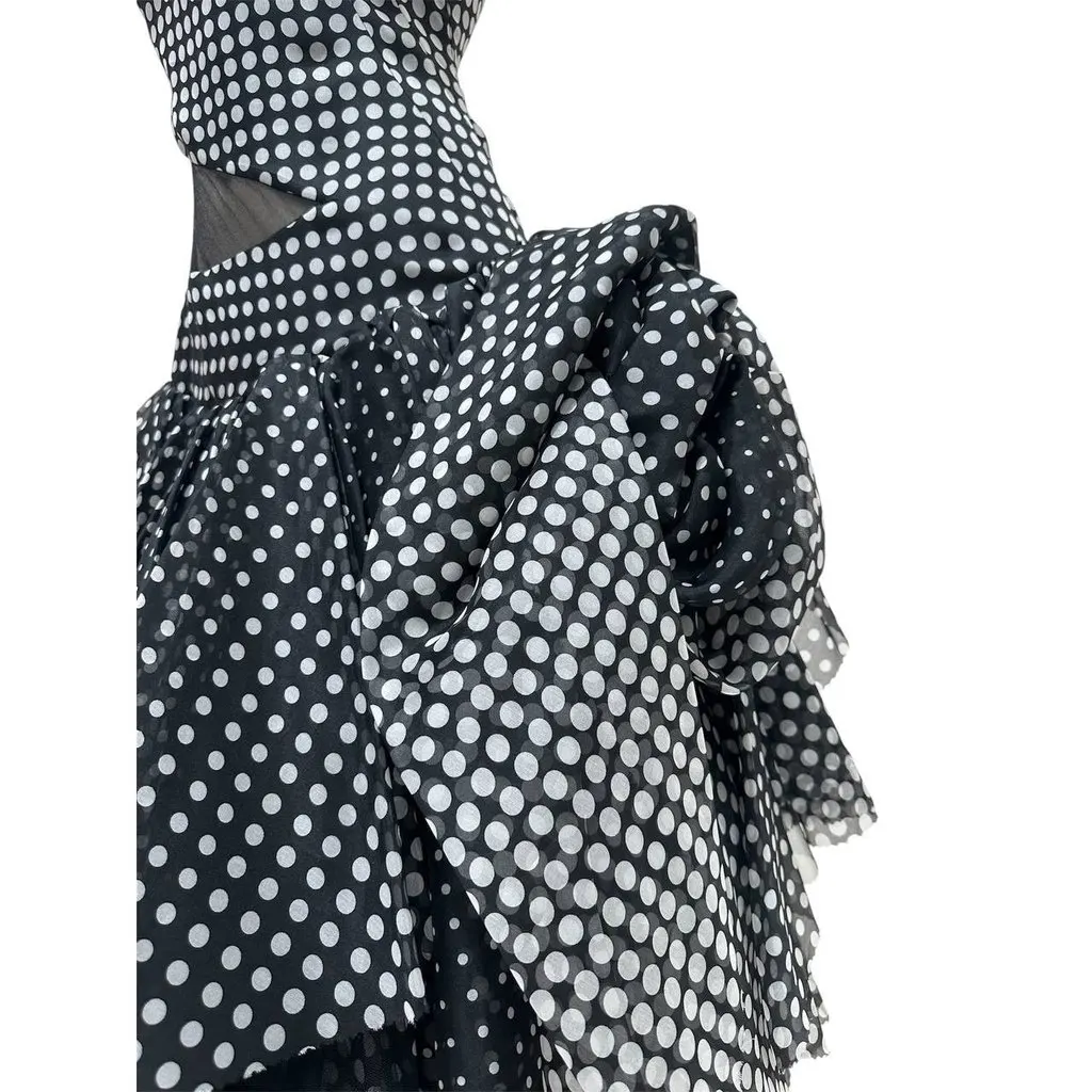 Alexander McQueen Polka-Dot Flamenco Dress Sz. S Pre-owned Black Good - Box View