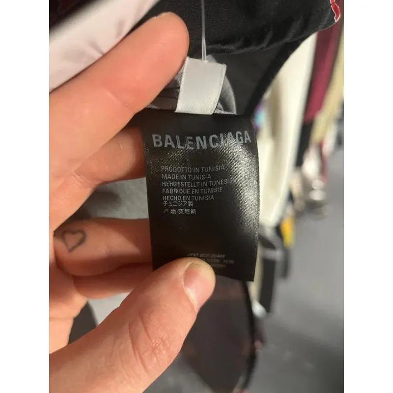 Balenciaga Black Cotton Zip-Up Shirt - Logo Print XXL Pre-owned Black Cotton Good - Box View
