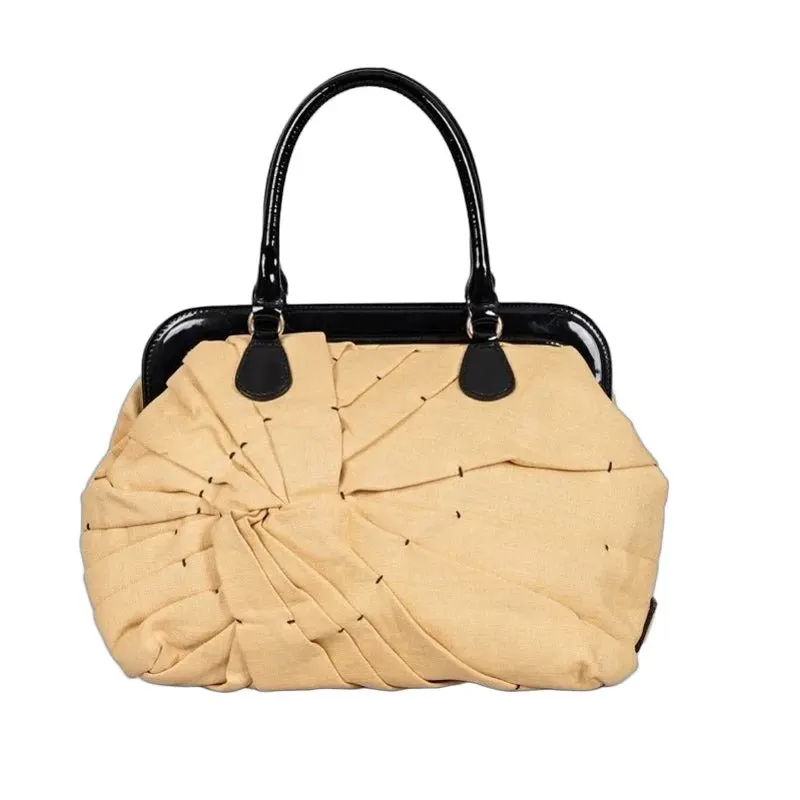 Valentino Yellow Patent Handle Tote Bag Pre-owned Yellow Leather Good - Front View