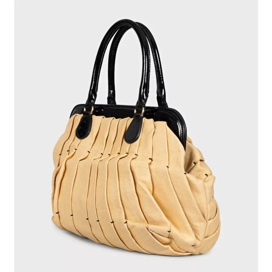 Valentino Yellow Patent Handle Tote Bag Pre-owned Yellow Leather Good - Back View