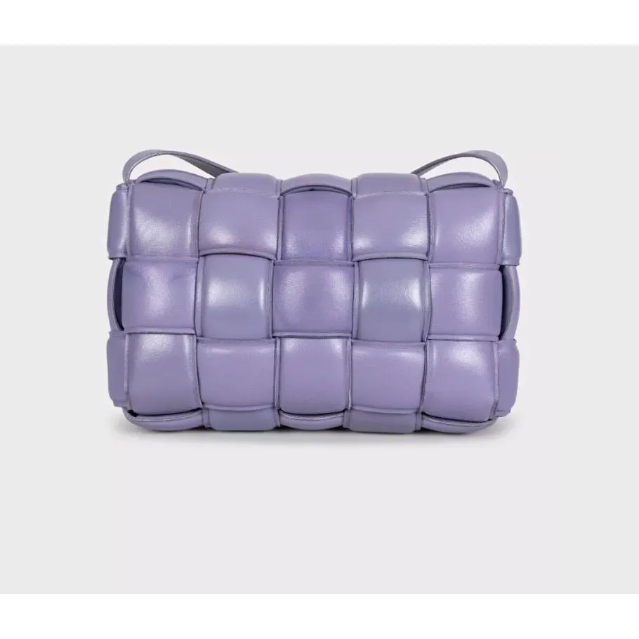 Bottega Veneta Purple Cassette Leather Shoulder Bag Pre-owned Purple Leather Good - Inside View