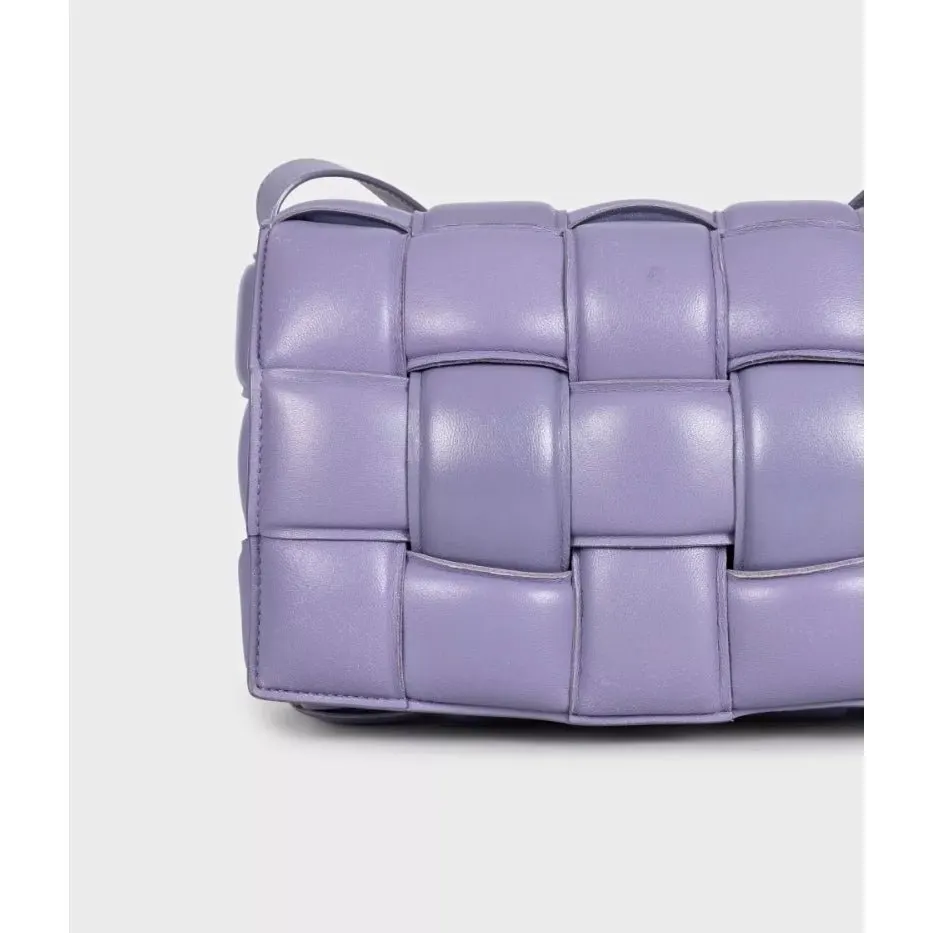Bottega Veneta Purple Cassette Leather Shoulder Bag Pre-owned Purple Leather Good - Box View