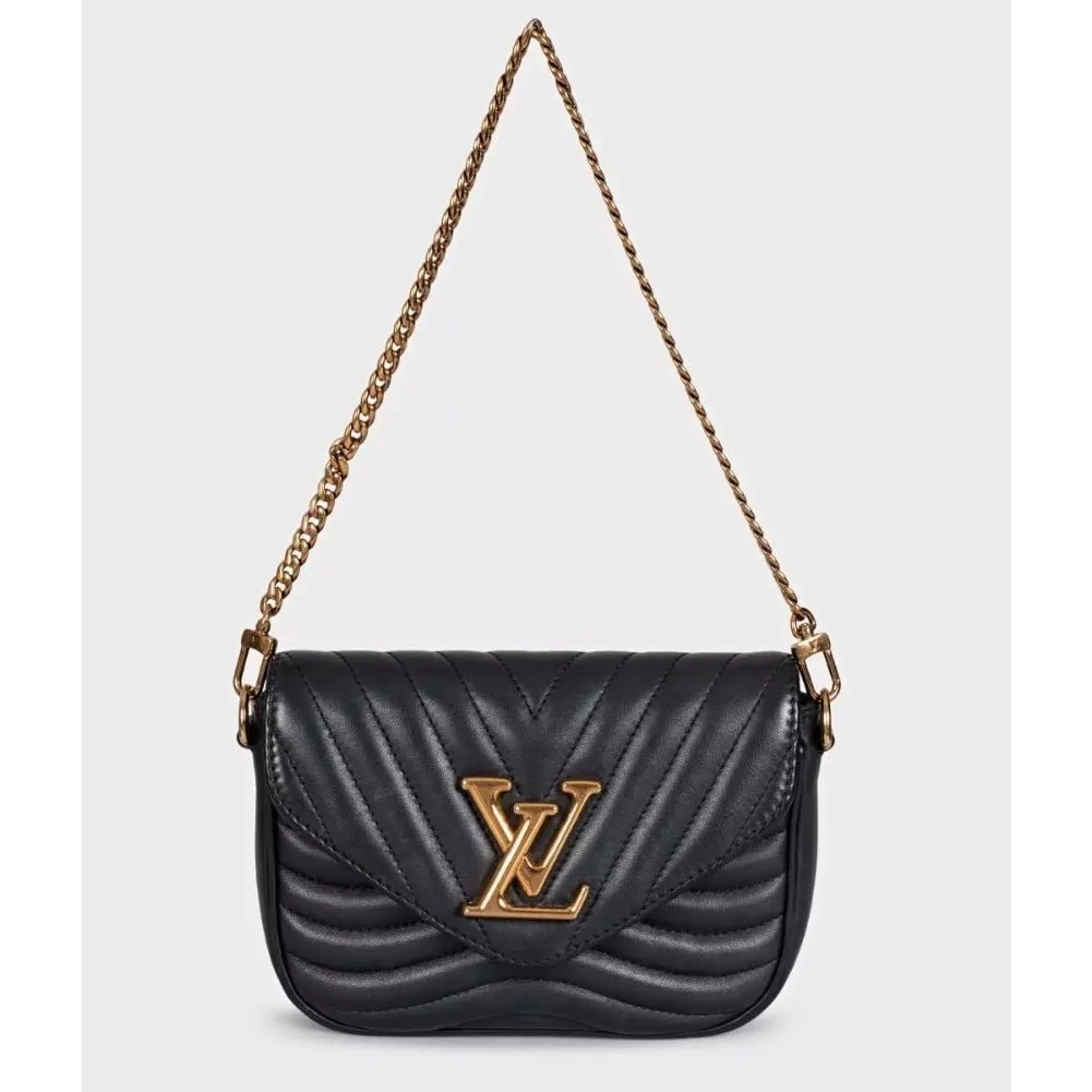 Louis Vuitton New Wave Multi Pochette Black Leather Crossbody Bag Pre-owned Black Leather Good - Model View