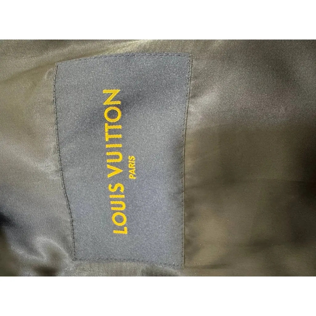 Louis Vuitton Varsity Jacket Sz 58 Pre-owned Navy Leather Good - Box View