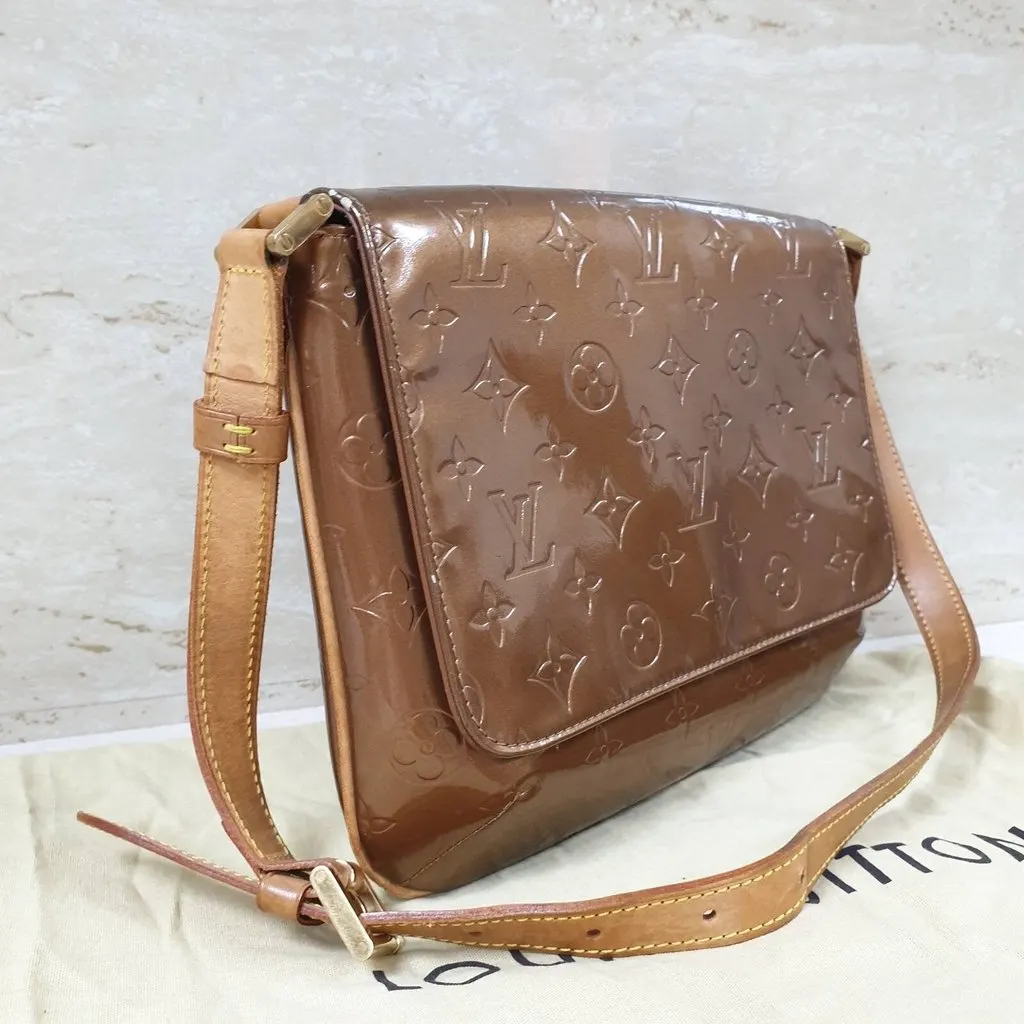 Louis Vuitton Louis Vuitton Brown Vernis Thompson Street Shoulder Bag Pre-Owned Brown Leather Good - Inside View