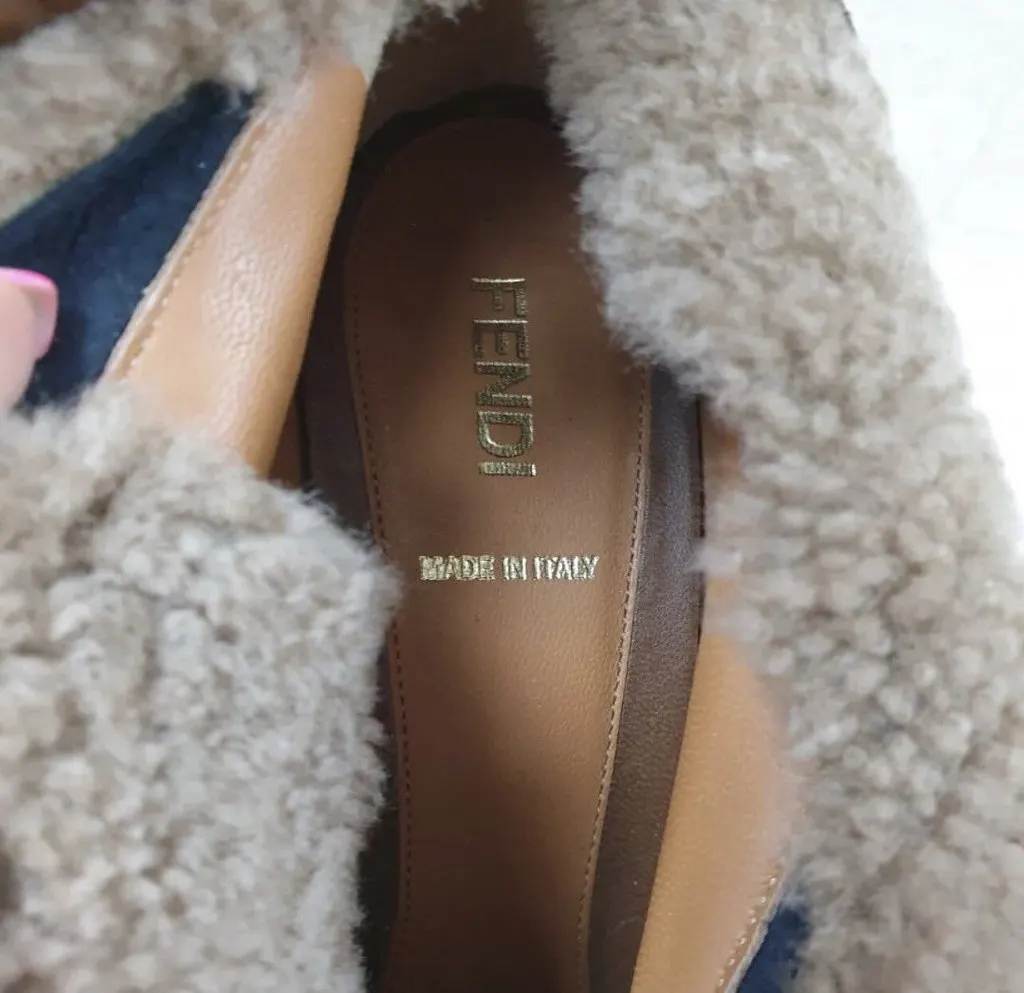 Fendi FENDI Brown Fur Heels Sz.37.5 Pre-Owned Brown Good - Box View