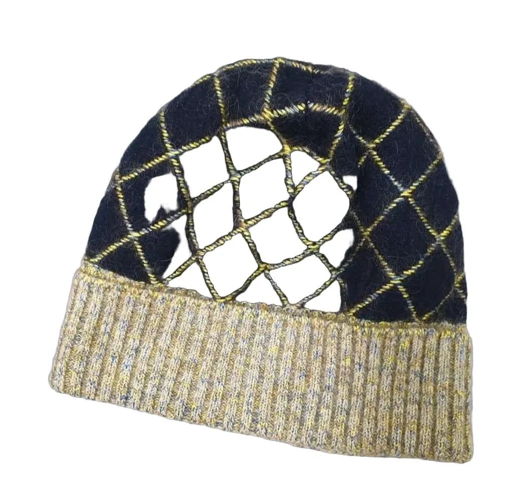 Chanel Mohair Hat Black Silk Very good - Front View