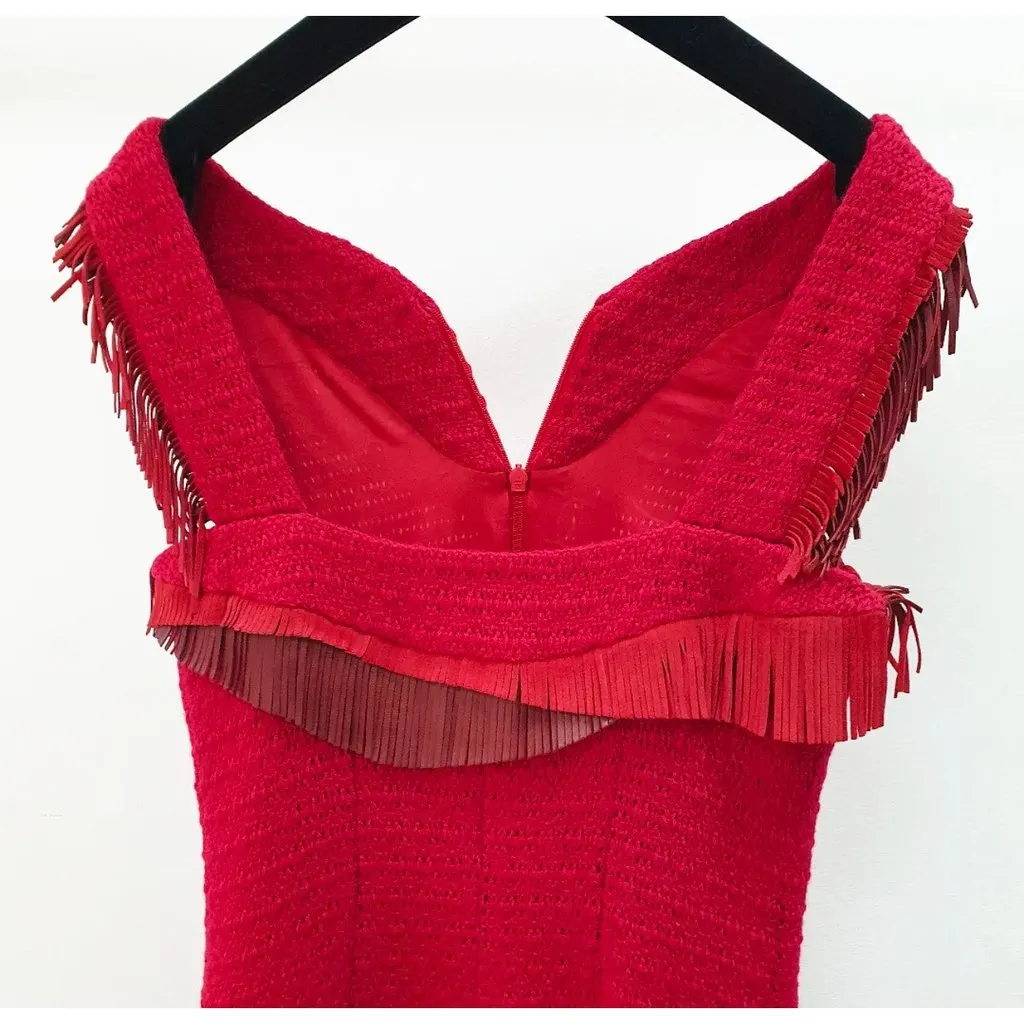 Chanel Paris Dallas 2014 Sz.34 pre-owned Red Tweed Good - Box View