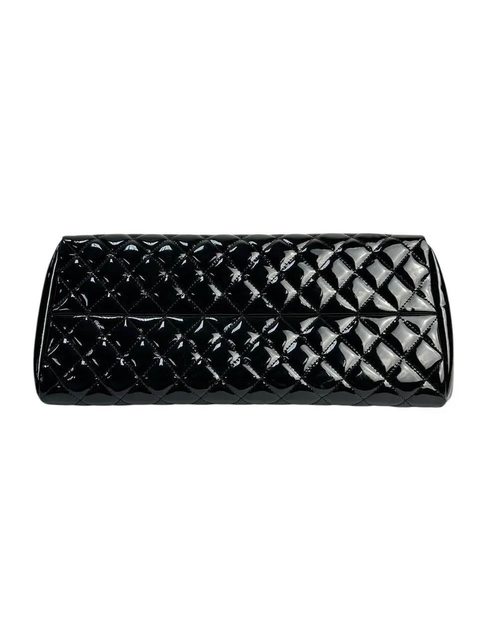 Chanel Patent leather bag with geometric focus Silver Leather Good - Model View