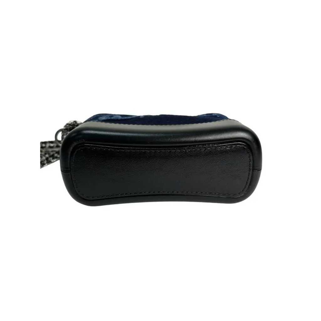 Chanel Chanel Paris-Hamburg Navy Blue Textille Embroidery Gabrielle Bag Navy Leather Good - Back View