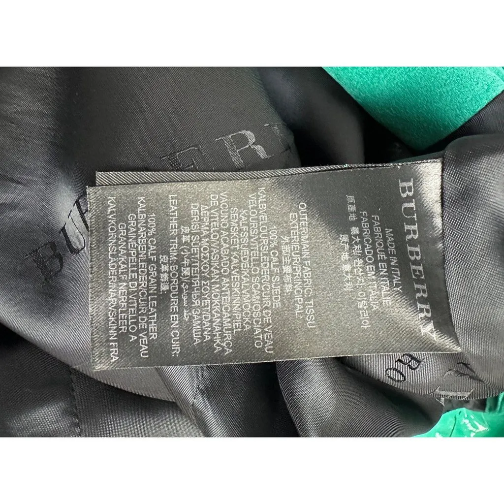 Burberry Prorsum Dégradé Suede Trench Coat Size 42 Pre-owned Green Suede Good - Box View