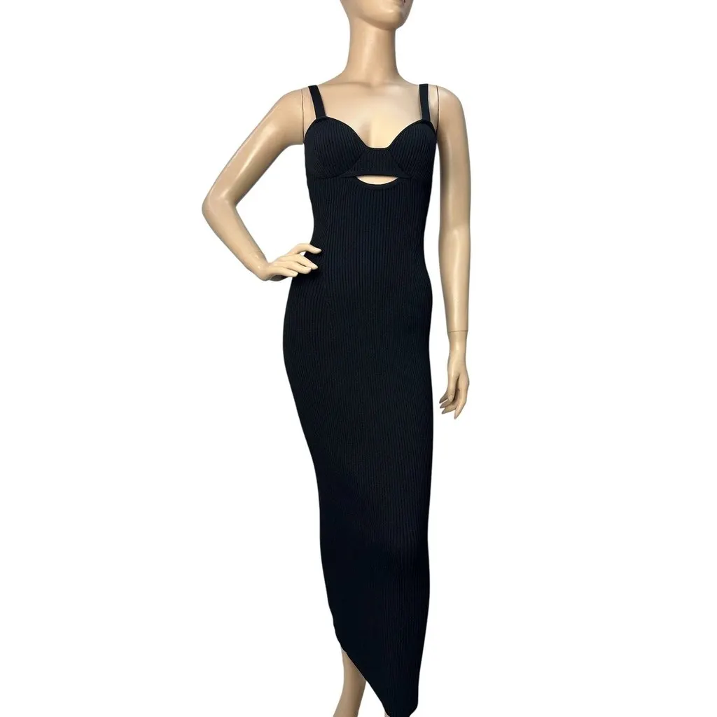 Magda butrym Stpaps Knitted Dress Sz.38 Pre-owned Black Good - Front View