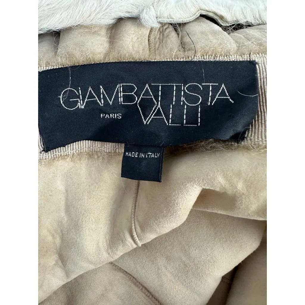 Giambattista Valli Karakul Fur Ruffle Trim Coat Sz.38 Pre-owned Beige Good - Box View