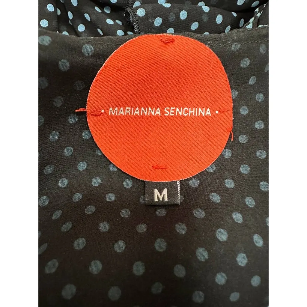 Unsigned Marianna Senchina Polka-dot Silk Scarf Mini Dress Sz.M Pre-owned Red Silk Good - Inside View