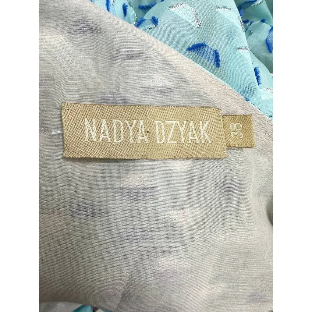 Unsigned Nadya Dzyak Turquoise Bow Decorative Rings Mini Dress Sz.38 Pre-owned Silver Good - Model View