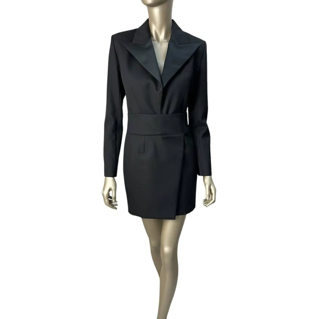Alexandre Vauthier Crystal Embellished Black Blazer Bress Sz.40 pre-owned Black Good - Front View