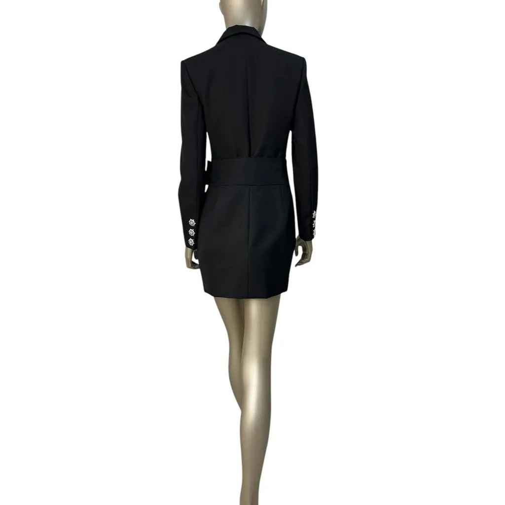 Alexandre Vauthier Crystal Embellished Black Blazer Bress Sz.40 pre-owned Black Good - Back View