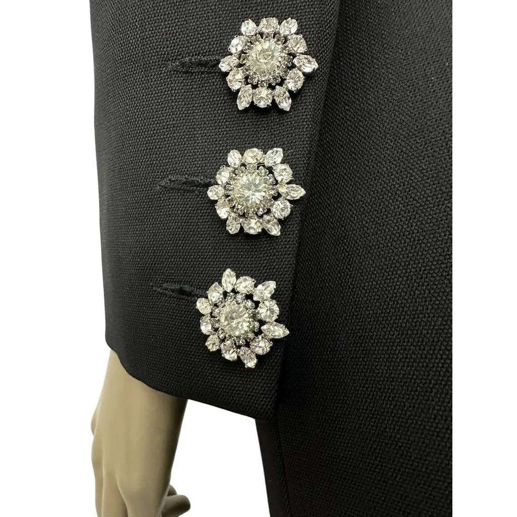 Alexandre Vauthier Crystal Embellished Black Blazer Bress Sz.40 pre-owned Black Good - Model View