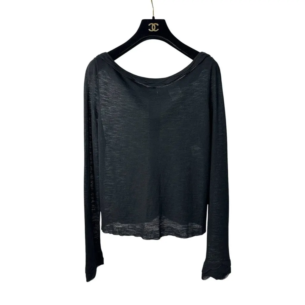 Chanel 2011 Black Viscone Top Sz.36 Pre-owned Black Good - Front View