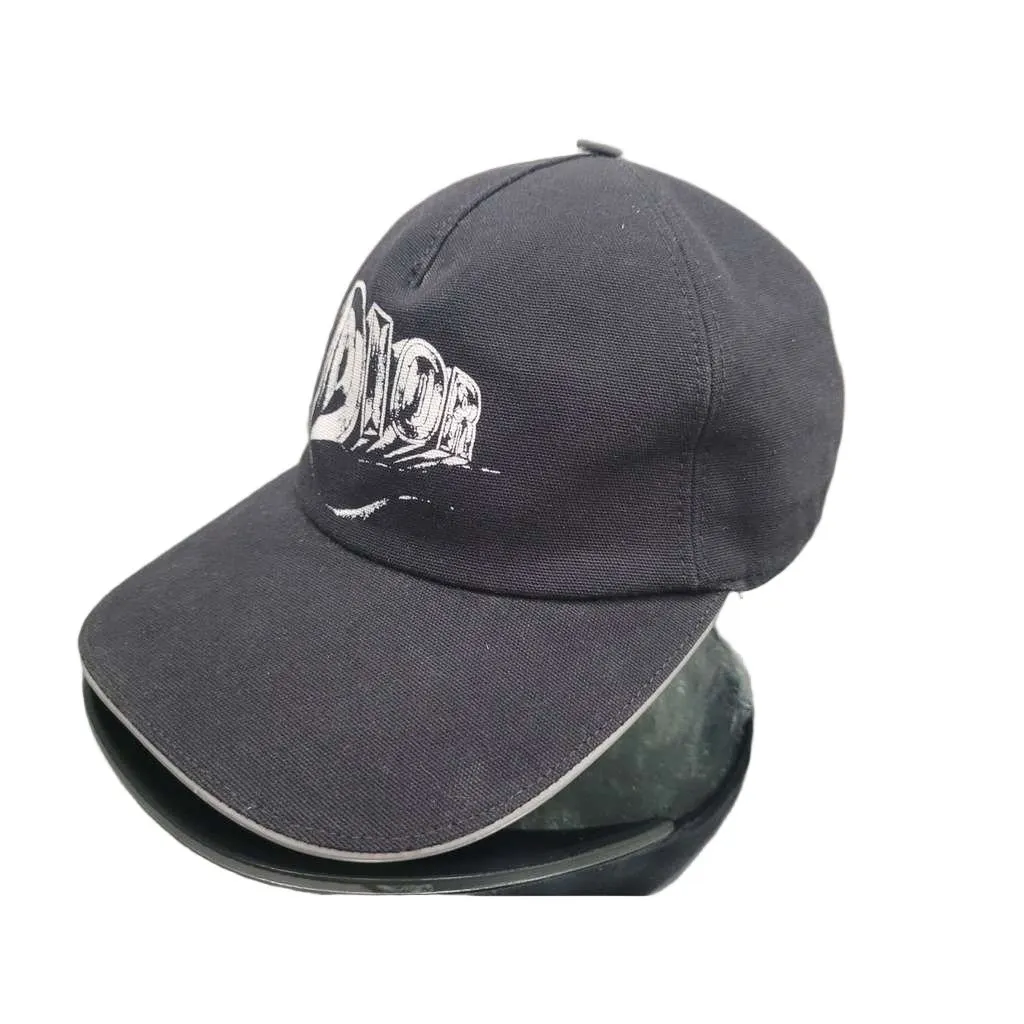 Dior Logo Print Baseball Cap Black Cotton Very good - Front View