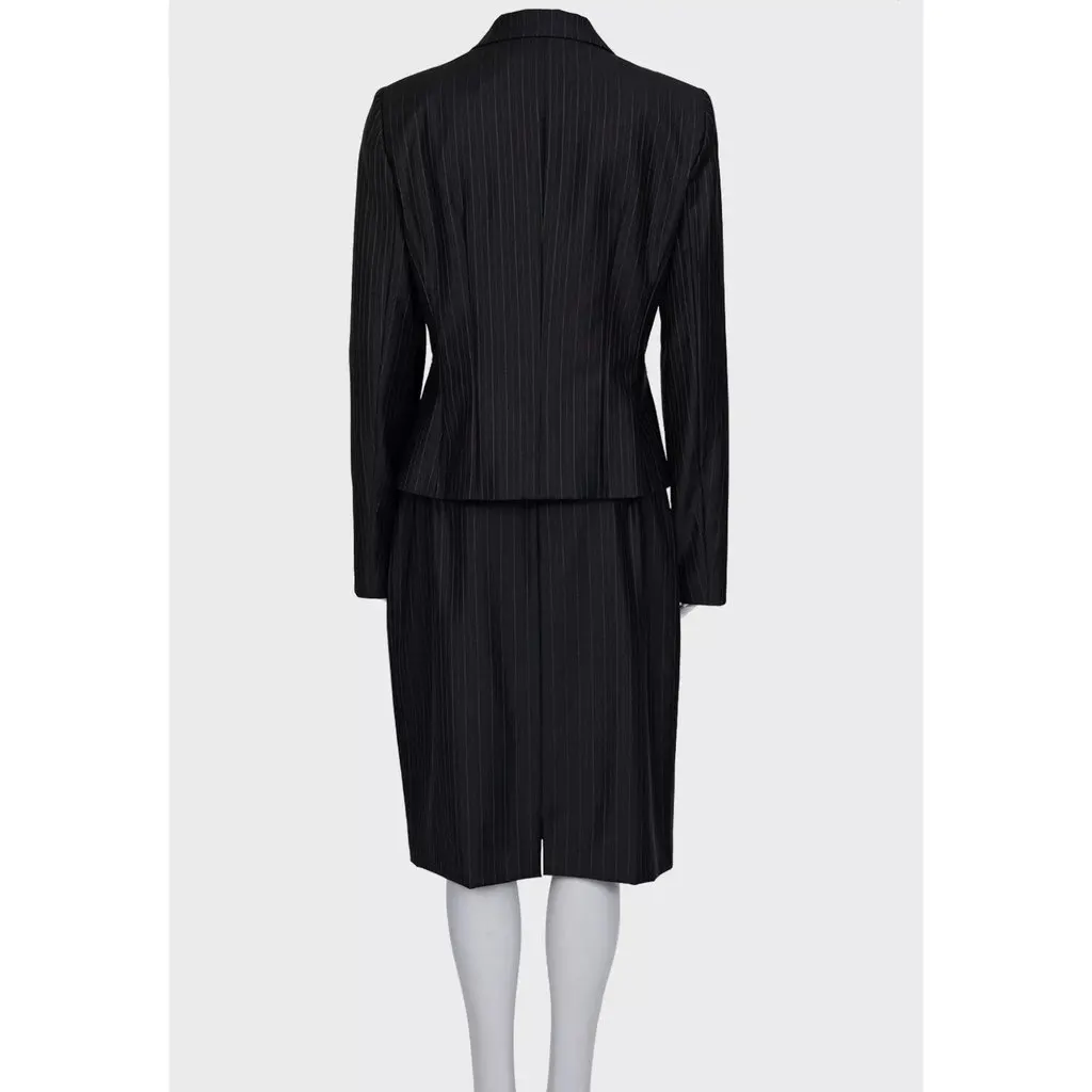 Dior Christian Dior Black Wool Pinstripe Suit Sz. EU 42 / XXLPre-owned Black Wool Good - Inside View