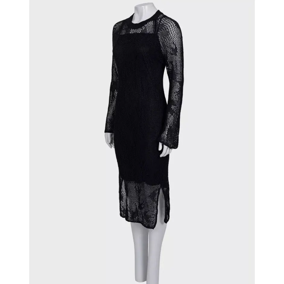 Alexander McQueen McQ Knitted Linen Dress - Size S Pre-owned Black Linen Good - Back View